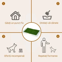 PawHut Litteră pentru câini, 3 straturi cu gazon sintetic, grilaj și tavă inferioară, 46.5x34x5.5 cm(m-7)