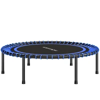 SPORTNOW Trampolim de Fitness Adultos Ø114 cm com Estrutura de Aço Reforçada para Treino de Pernas Corpo Azul e Preto(m-11)