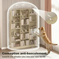 HOMCOM Bibliothèque 6 Niveaux, Étagère de Rangement avec 17 Compartiments et Étagères Réglables, 149 x 23,6 x 188 cm, Chêne(m-7)