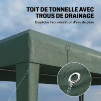 Outsunny Tonnelle de jardin, tente de réception avec Fenêtres et parois latérales amovibles, pour fêtes et mariages, 6 x 3 m Vert(m-6)