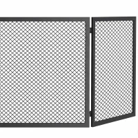 HOMCOM Haardscherm, opvouwbaar metalen vonkenscherm voor woonkamer en slaapkamer, 141 x 50 cm, zwart(m-11)