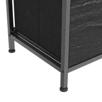 HOMCOM Chest of Drawers, Dresser with 8 Fabric Drawers, Tall Storage Unit with 4 Pockets and 2 Hooks Steel Frame, Black(m-12)
