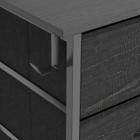 HOMCOM Chest of Drawers, Dresser with 8 Fabric Drawers, Tall Storage Unit with 4 Pockets and 2 Hooks Steel Frame, Black(m-13)