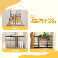 PawHut Barrière de sécurité pour chiens et bébés 76 à 130 cm avec extension fixation par pression sans perçage blanc(m-8)