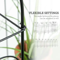 Outsunny Decorative Garden Fencing, 16PCs 44in x 25ft Outdoor Picket Fence Panels, Rustproof Metal Wire Landscape Flower Bed Border Edging, Black(m-5)
