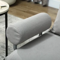 HOMCOM Single Sofa Bed, 3-in-1 Convertible Folding Chair Bed with Adjustable Backrest, Removable Armrests, Light Grey(m-12)