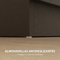 HOMCOM Mesilla de Noche con 3 Cajones y Asas de Aluminio Mesilla de Noche para Dormitorio Salón 40x35x58 cm Marrón Oscuro(m-13)