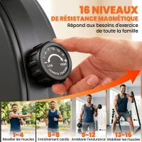 SPORTNOW Rameur Musculation d'Appartement Pliable 16 Niveaux, App, Écran LCD, Support de Tablette, 180x50x75cm, Noir(m-4)
