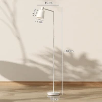 HOMCOM Lámpara de Pie LED Regulable con 3 Temperaturas de Color 3000K-6500K Pantalla Giratoria Bombilla E27 Blanco(m-3)