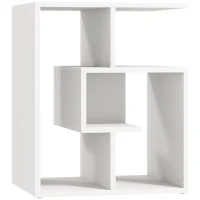 HOMCOM Mesita Auxiliar Mesa Auxiliar Blanca Mesa de Centro con Estantes de Almacenamiento para Salón Dormitorio 45x40x55 cm(m-12)