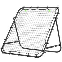 HOMCOM Adjustable Rebounder Net Kickback Target Goal for Teens Adults Training, Black(m-14)