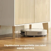 HOMCOM Credenza Cucina, Mobile Cucina a 6 Scomparti con Ante Soft Close per Soggiorno, Salotto, Bianco e Color Legno(m-8)