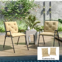Outsunny Set of Two Outdoor Seat Cushions - Khaki(m-10)