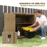 Outsunny Dulap de Exterior cu Raft Interior Reglabil și Acoperiș Înclinat, din Lemn de Brad, 77.5x88x90 cm(m-6)