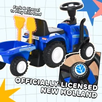 HOMCOM Ride On Tractor Toddler Walker Foot To Floor Slider w/ Horn Storage Steering Wheel for 1-3 Years Old Blue(m-4)
