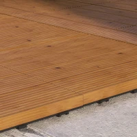 Outsunny Dalles terrasse - caillebotis - Lot de 12 pcs, Surface Max. 1,08 m²- emboîtables, Installation très Simple(m-9)