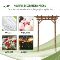 Outsunny Wooden Garden Arbor, Arch Trellis with Classic Countryside Style, Pergola Style Roof for Climbing Vines(m-6)