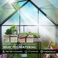 Outsunny 5.5 x 2ft Polycarbonate Greenhouse, Quick Setup Walk in Green House, Push Door, Adjustable Roof Vent, Rain Gutter, Black(m-5)