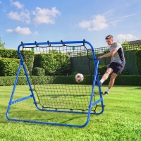 HOMCOM Adjustable Rebounder Net Kickback Target Goal for Teens Adults Training, Blue(m-13)