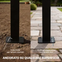 Outsunny Pergola Gazebo 3x3 m con Tetto ad Arco, in Metallo e Poliestere 180g/m², Bianco Crema(m-7)