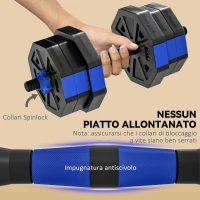 SPORTNOW Set Pesi Palestra 6 in 1 Multifunzione da 20kg Totali in Plastica e Sabbia, 125x18x18 cm, Blu(m-6)