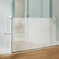 PawHut Cancellino per Cani Piccoli Estensibile 0-125 cm e Retrattile con Blocco Automatico, Bianco(m-3)
