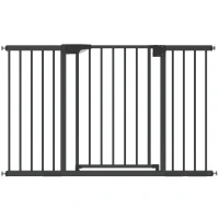 PawHut Barieră de siguranță pentru câini și bebeluși 76-130 cm cu extensie, fixare prin presiune fără găurire - alb(m-1)