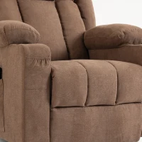 HOMCOM Dual Motor Recliner Chair, 55° Electric Lift Chair for Elderly, Recliner Armchair with Massage and Heat, Brown(m-13)
