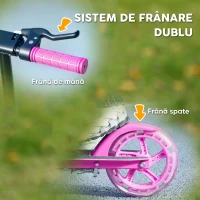 AIYAPLAY Trotinetă pentru Copii 3-8 Ani cu roți Luminoase, Roz(m-6)
