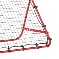 HOMCOM Adjustable Rebounder Net Kickback Target Goal for Teens Adults Training, Red(m-10)