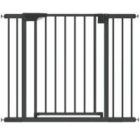 PawHut Barrière de sécurité pour chiens et bébés 76 à 102 cm avec extension fixation par pression sans perçage blanc(m-1)