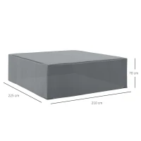 Outsunny 225x210cm Outdoor Garden Rattan Furniture Protective Cover Water UV Resistant Grey(m-3)