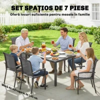 Outsunny Set Mese de Exterior cu Scaune Stivuibile, Gri(m-4)