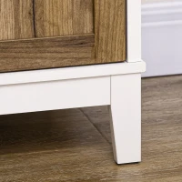 HOMCOM Buffet Salon, Meuble de Rangement avec 2 Portes, Tiroir, Étagère Réglable, 78,5 x 39 x 89,4 cm, Blanc et Chêne(m-11)