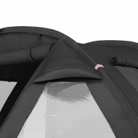 Outsunny 3-4 Man Tunnel Tent, Two Room Camping Tent with Windows and Covers, Portable Carry Bag, for Fishing, Hiking, Sports, Festival - Black(m-11)