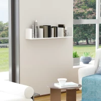 HOMCOM Wall Mount 84 CD / 56 DVD/Blu-ray/ Media Storage Rack 4 Cubes, Wooden Shelf Organiser Unit Bookcase Display, Set of 2, White(m-7)