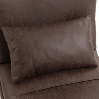 HOMCOM Modern Accent Chair with Footstool, Upholstered Lounge Chair with 64cm Wide Seat, Lumbar Pillow, Trapezoidal Backrest(m-10)