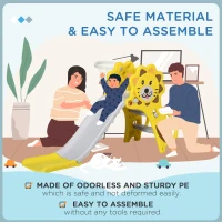 AIYAPLAY Baby Slide with Basketball Hoop, Climber, Easy to Assemble Kids Slide for Indoor Use, for Ages 18-36 Months - Yellow(m-7)