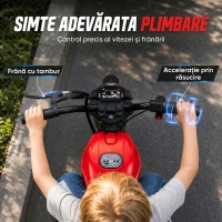 AIYAPLAY Motocicletă electrică de cross pentru copii, stil Harley, 24V, 6-12 ani, anvelope din cauciuc 30 cm, roșie(m-7)