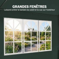 Outsunny Tonnelle de jardin, tente de réception avec Fenêtres et parois latérales amovibles, pour fêtes et mariages, 6 x 3 m Vert(m-5)