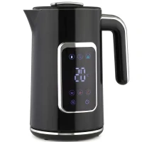 HOMCOM Electric Kettle, 1.7L Fast Boil 3000W Water Kettle with LED Display, Adjustable Temperature, Keep Warm Function, Black(m-1)