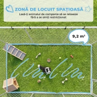 PawHut Țarc Exterior Câini Oțel, Plasă Galvanizată, Țesătură Oxford, 4x2,3x1,5m, Argintiu(m-5)