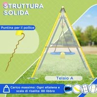 Outsunny Set Altalene da Giardino Rotonda e Classica, Scalette in Acciaio e Corda e Canestro per Bambini 3-8 Anni(m-4)