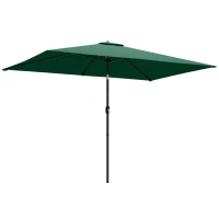 Outsunny Garden Parasol, Parasol Umbrella with Crank Handle, Tilt Function, Polyester Canopy, Green(m-1)