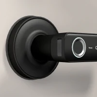 HOMCOM Cerradura de Puerta Inteligente, 5 Accesos por Huella, Código, Tarjeta NFC, Aplicación Tuya/Smart Life y Llave, Negro(m-7)