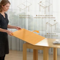 HOMCOM Folding Dining Table for 4-6, Rectangular Extendable Drop Leaf Table for Small Spaces, 140 x 80 x 77.5 cm, Natural(m-5)