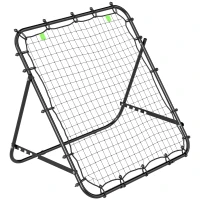 HOMCOM Adjustable Rebounder Net Kickback Target Goal for Teens Adults Training, Black(m-1)