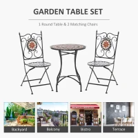 Outsunny Three-Piece Mosaic Bistro Table Set - Multicoloured(m-6)