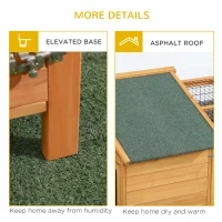 PawHut Wooden Rabbit Hutch with Slide-out Tray Guinea Pig Hutch with Openable Lockable Door, Golden Red(m-7)