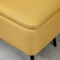 HOMCOM Bancă pentru Capătul Patului cu Spațiu de Depozitare și Tapițerie din Poliester Galben, 101x38.5x44.5 cm(m-8)